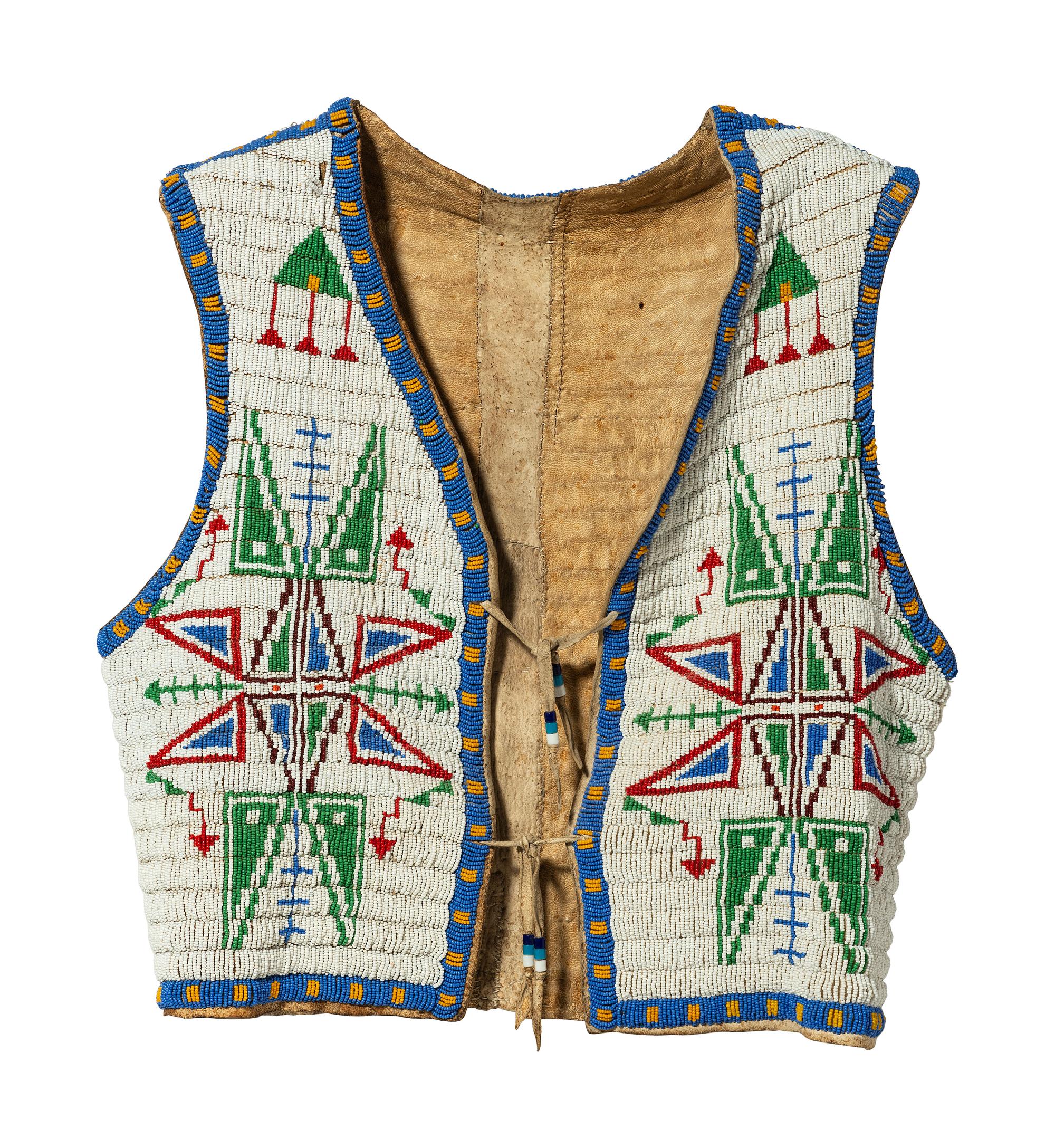 Plains Beaded Hide Vest