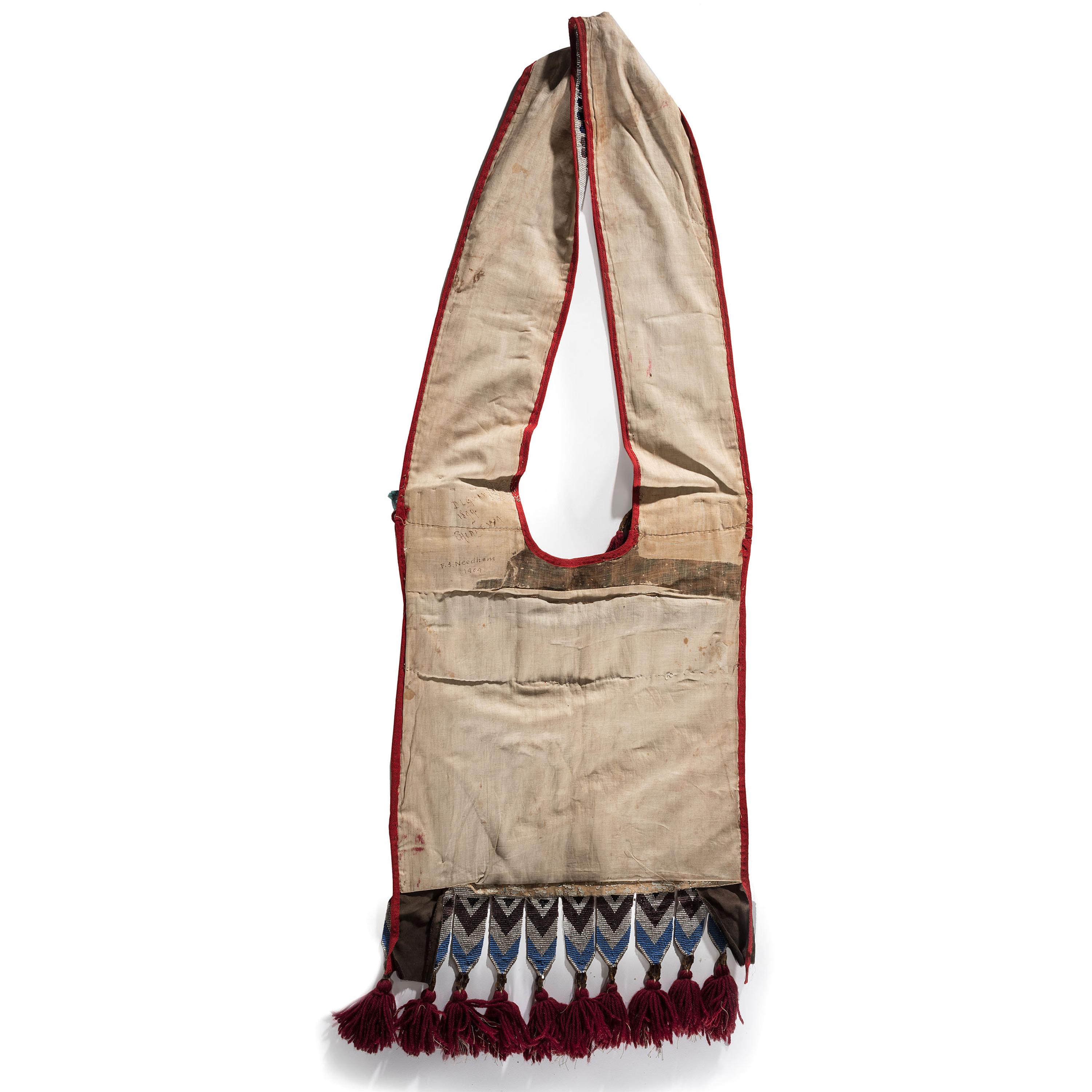 Anishinaabe Loom-Beaded Bandolier Bag, with Maple Leaves
