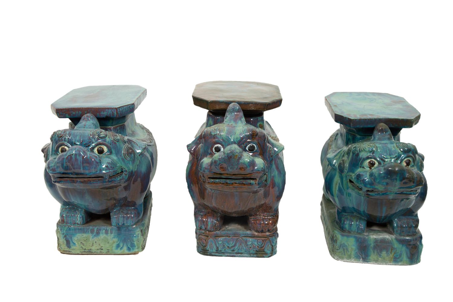 A Group of Italian Teal Glazed Terracotta Articles
