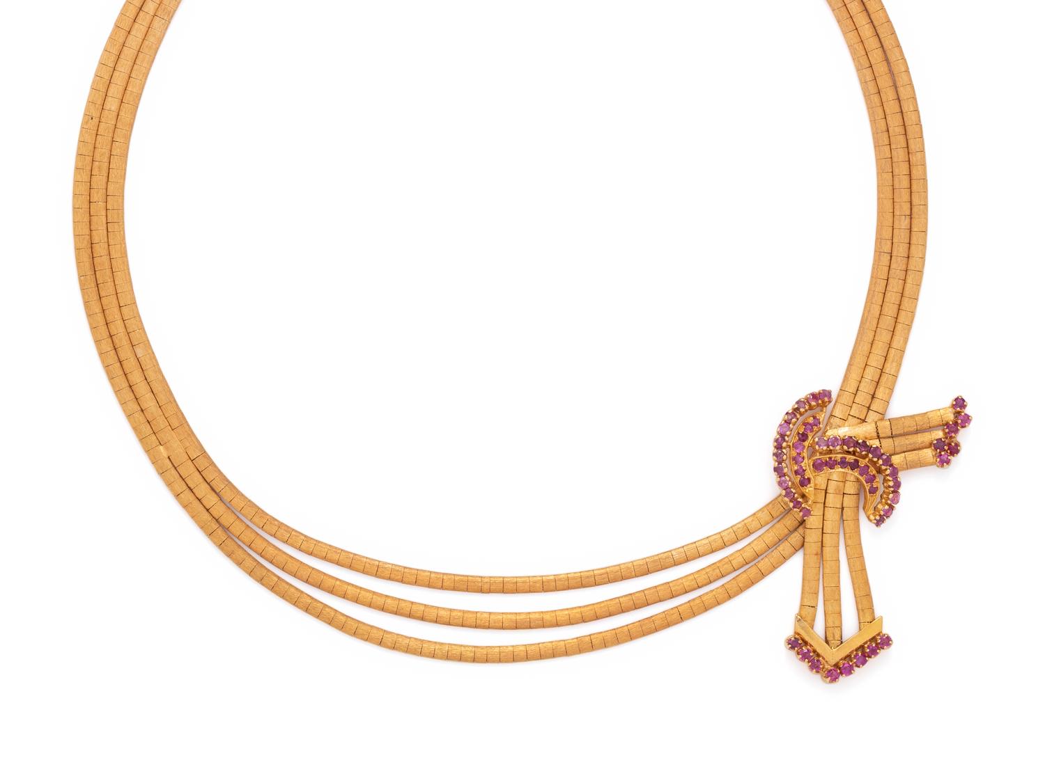 ROSE GOLD AND PINK SAPPHIRE NECKLACE