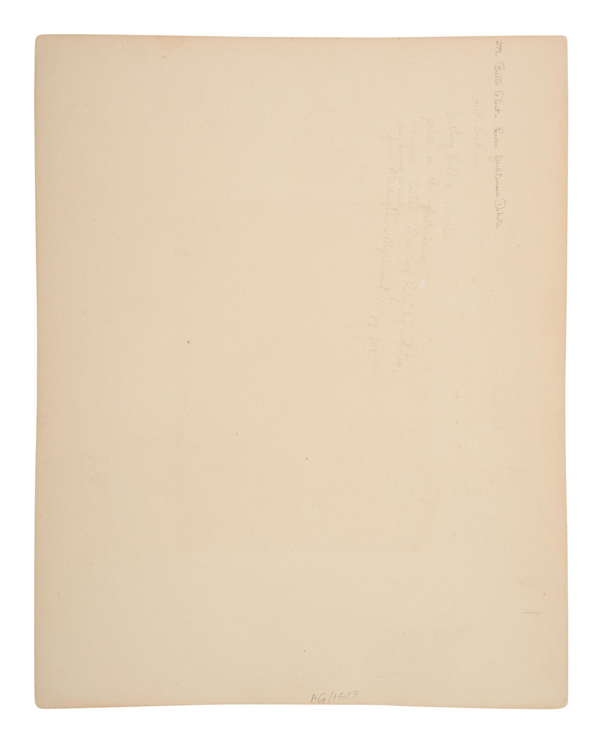 [Gardner, Alexander (1821-1882), photographer]. Albumen photograph of Bull's Ghost, Lower Yanktonai. [Washington, D.C., 1872].
