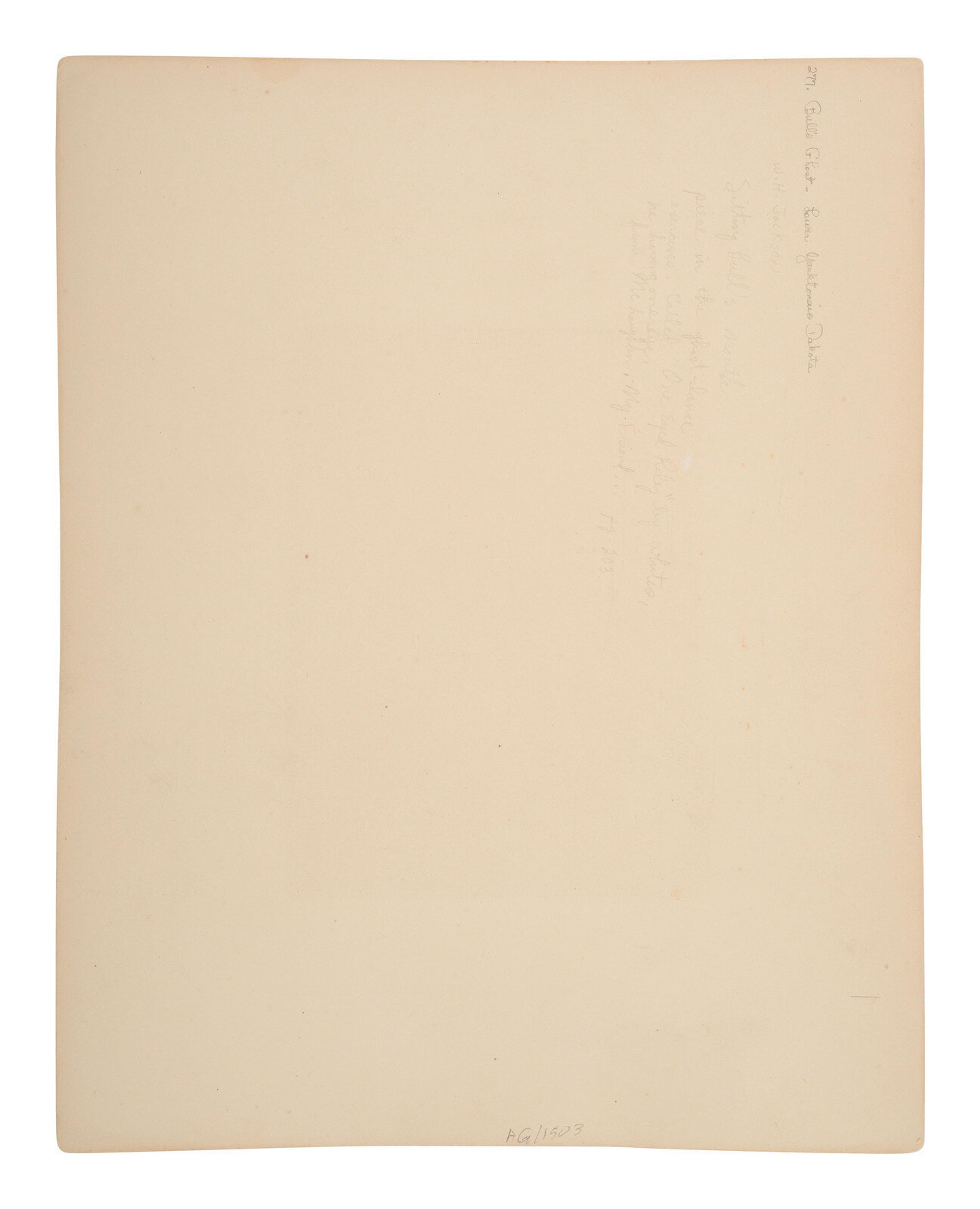 [Gardner, Alexander (1821-1882), photographer]. Albumen photograph of Bull's Ghost, Lower Yanktonai. [Washington, D.C., 1872].