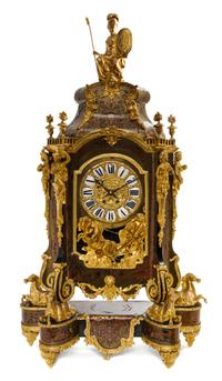 An Important Louis XIV Gilt Bronze Mounted, Boulle Marquetry and Tortoise Shell Clock, EARLY 18TH CENTURY, — EARLY 18TH CENTURY, IN THE MANNER OF ANDRE-CHARLES BOULLE,