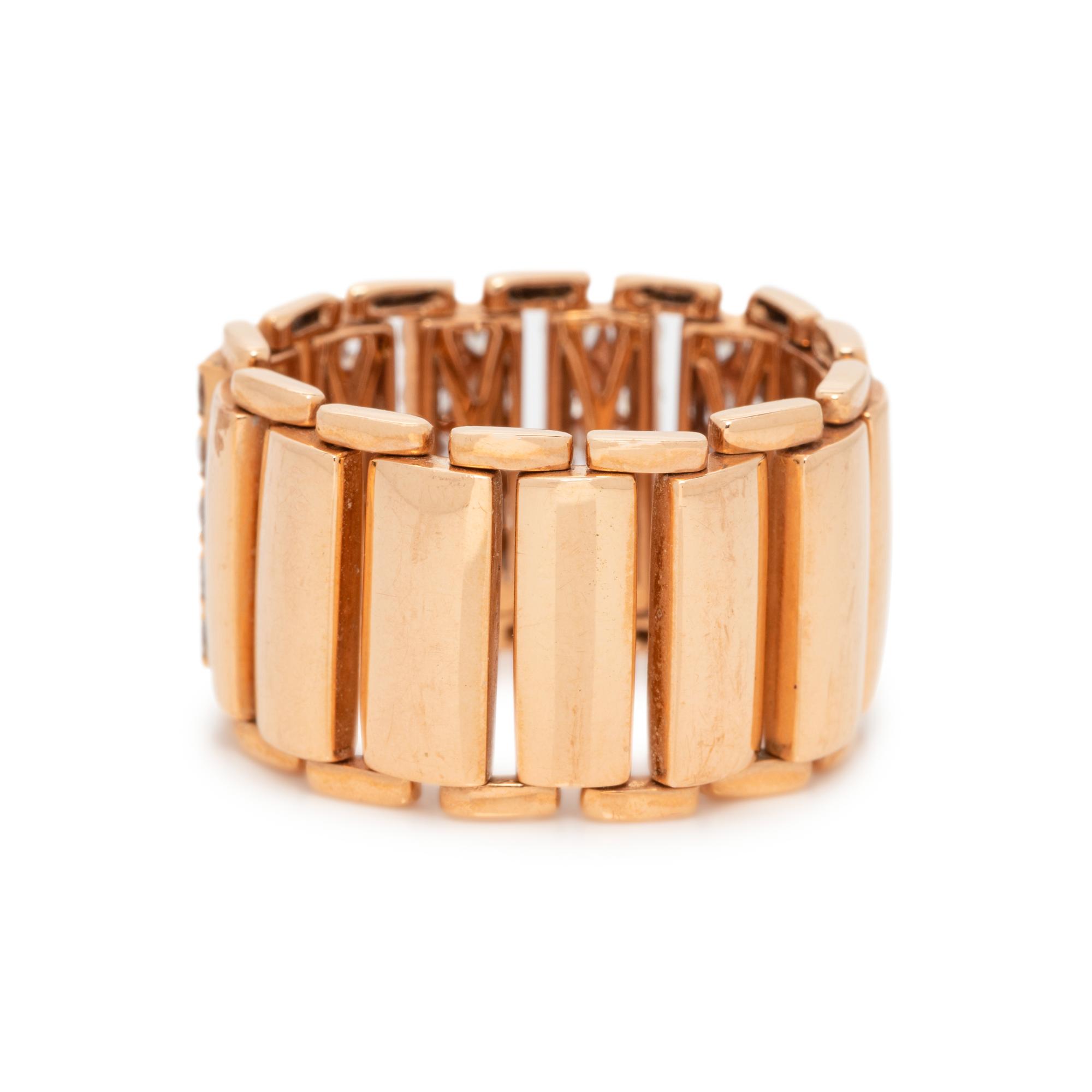 ROSE GOLD AND DIAMOND FLEXIBLE RING