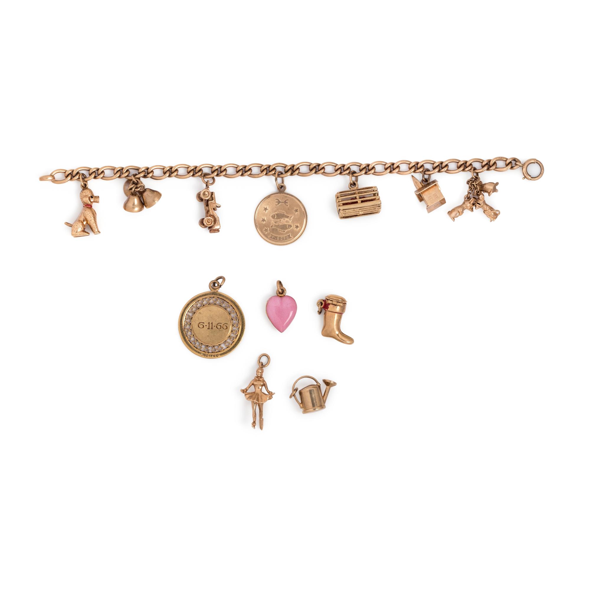 YELLOW GOLD CHARM BRACELET