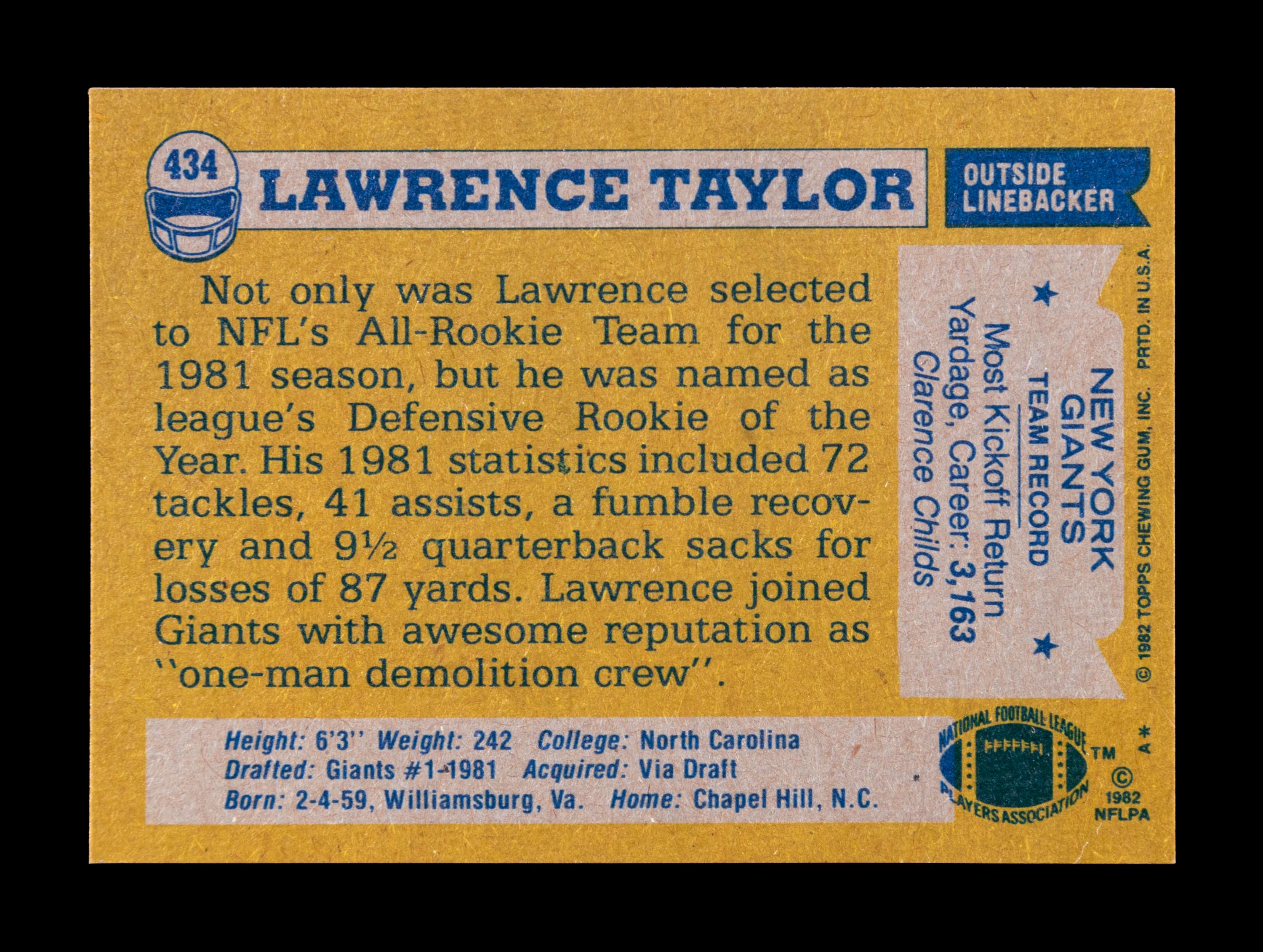 A Group of Six Topps Football Hall of Fame Rookie Cards (Including Tony Dorsett, John Elway, Dan Marino, Art Monk, Lawrence Taylor)