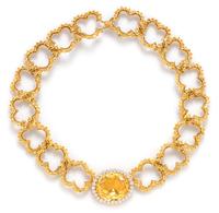 An 18 Karat Yellow Gold, Yellow Sapphire and Diamond Necklace, Angela Cummings, Circa 1984, 75.50 dwts.