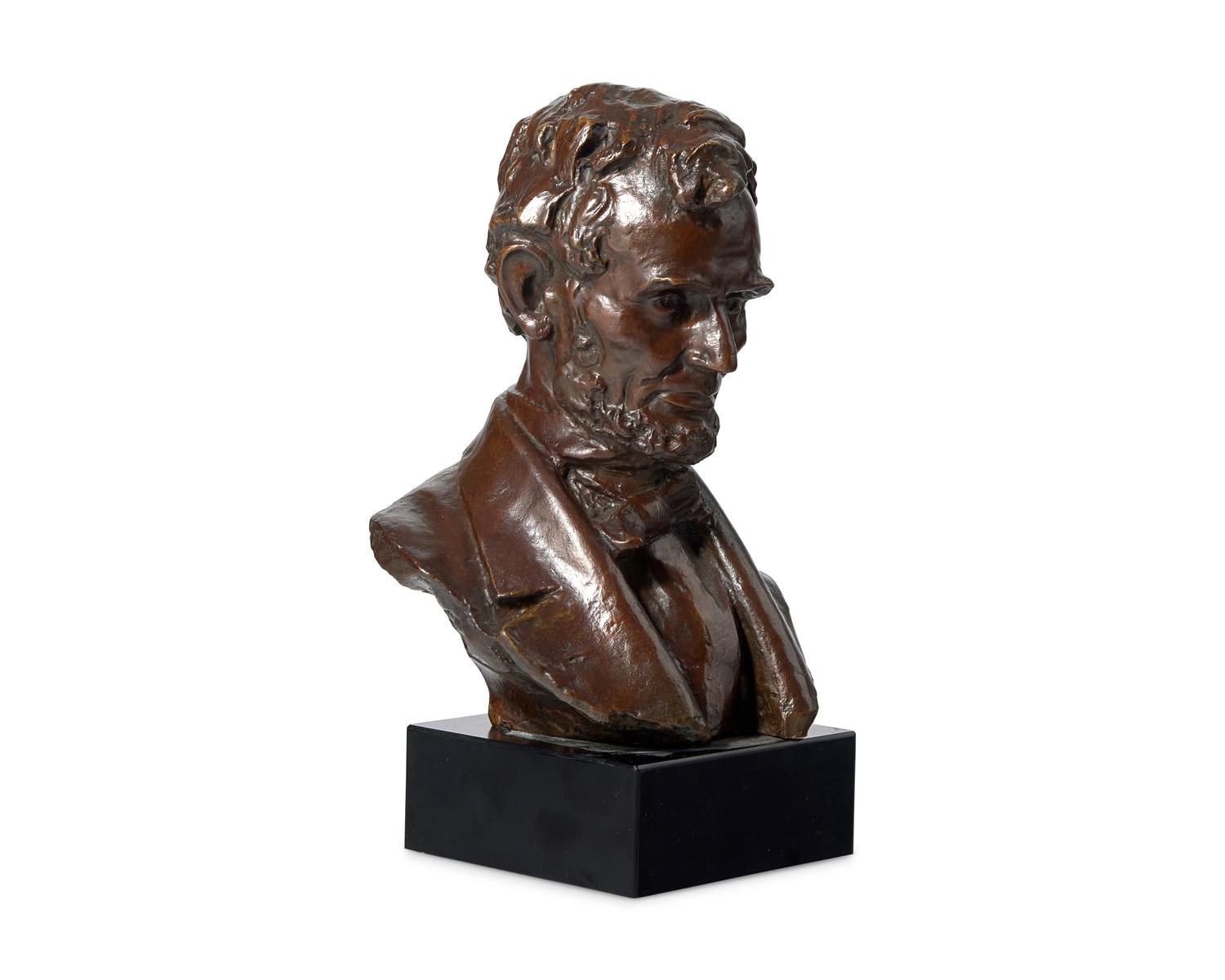 After Daniel Chester French (1850-1931), A Bronze Portrait Bust of Abraham Lincoln