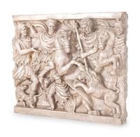 An Italian Marble Relief of a Battle Scene After the Antique
