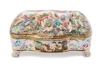 A Capo di Monte Table Casket Width 18 1/4 inches. — EARLY 20TH CENTURY
