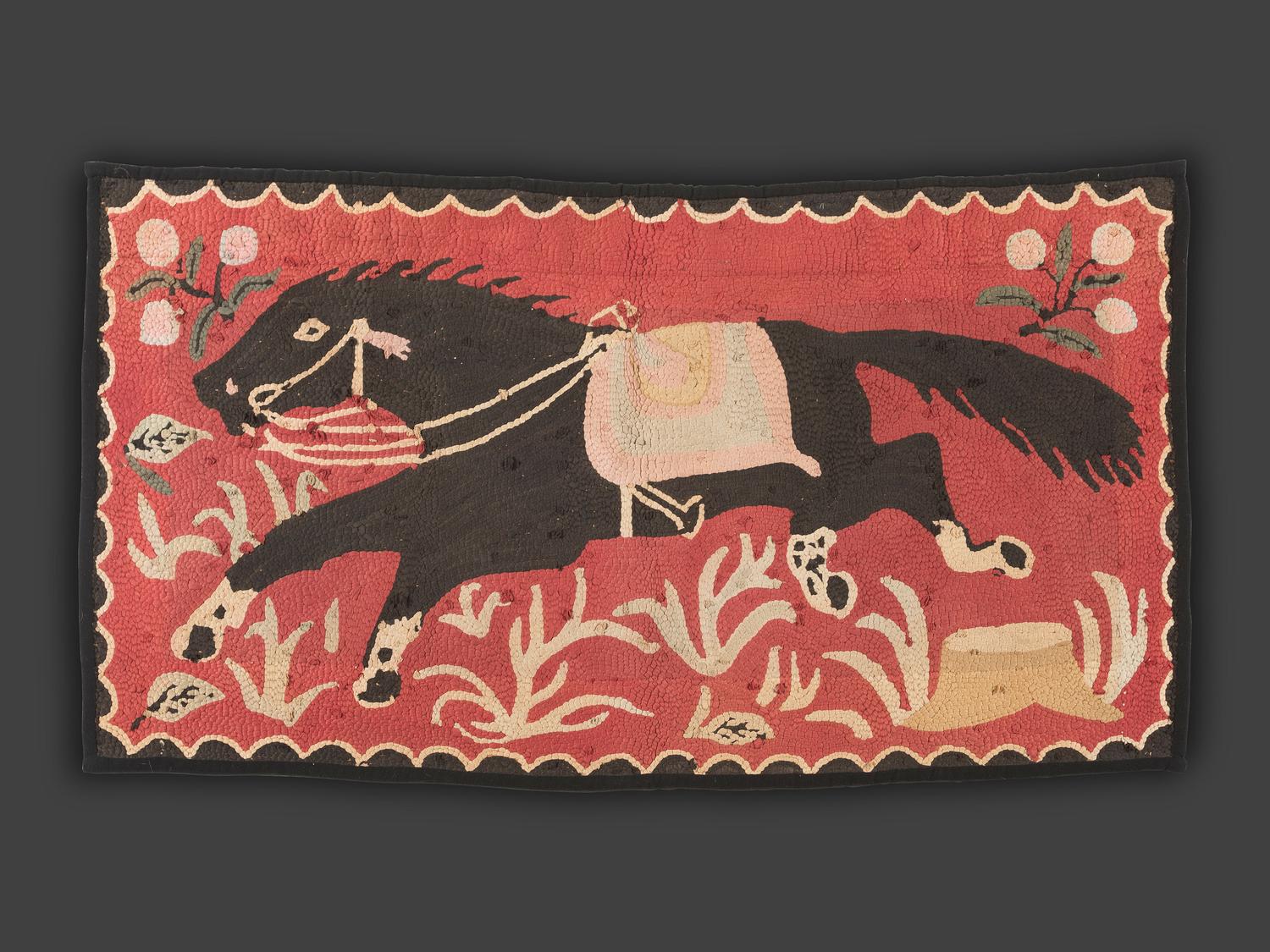 An American Galloping Horse Hooked Rug
