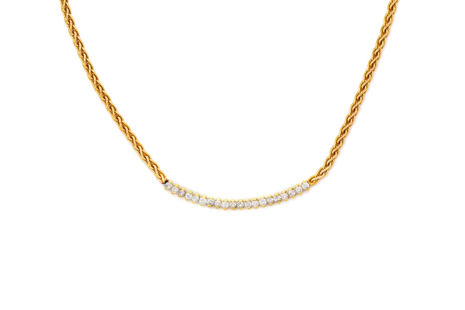YELLOW GOLD AND DIAMOND NECKLACE