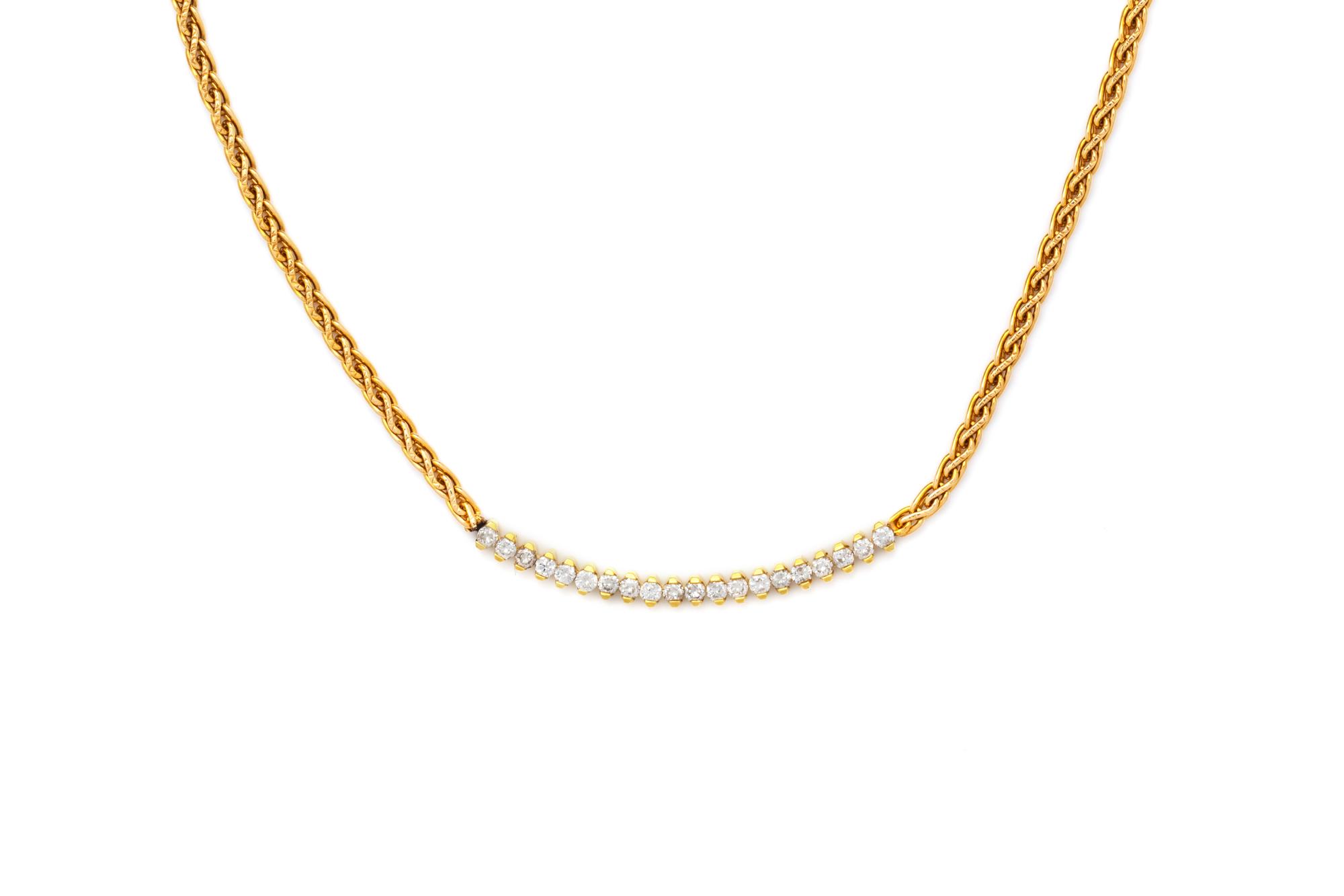 YELLOW GOLD AND DIAMOND NECKLACE