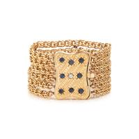 YELLOW GOLD, DIAMOND AND SAPPHIRE BRACELET