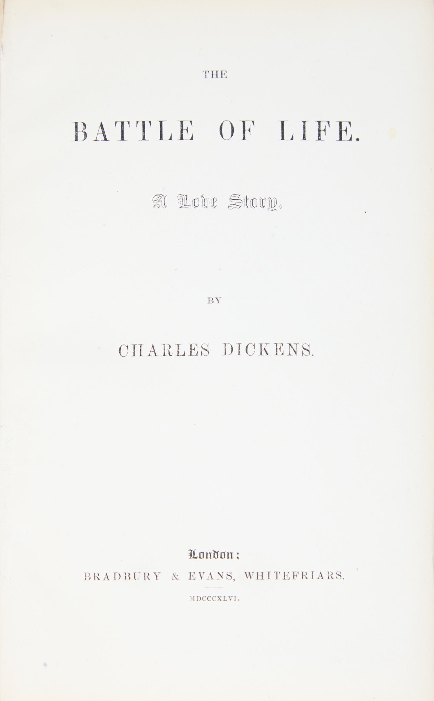 [Christmas] Dickens, Charles. The Battle of Life. A Love Story