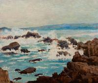 Gustav Goetsch, (American, 1877-1969), Grey Ocean, 1960