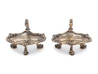 A Pair of English Silver-Gilt Shell-Form Master Salts