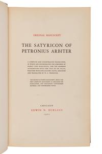 FIREBAUGH, W.C. (1882-1945), translator. Original typescript for The Satyricon of Petronius Arbiter. Chicago: Edwin N. Durland, 1922.