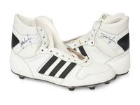 A Pair of Jim McMahon Signed Autograph Game Issued Adidas Football Cleats from The Collection of Sports Super Agent Steve Zucker,