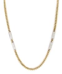 A 14 Karat Gold and Diamond Curb Link Chain Necklace, 40.20 dwts.