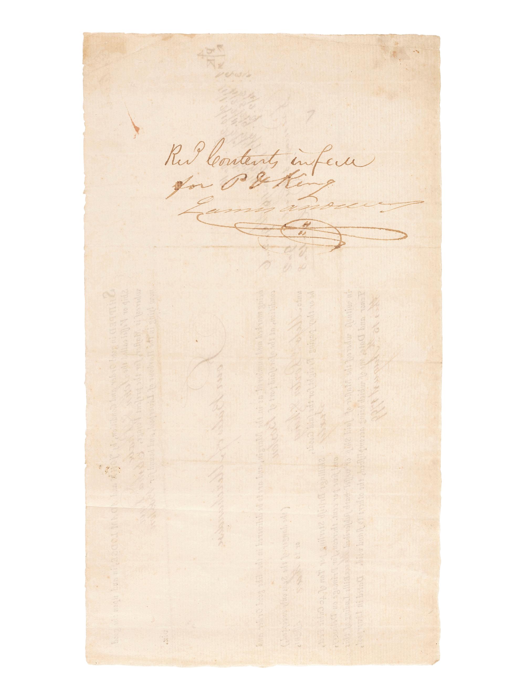 [MASSACHUSETTS]. A group of shipping documents, including a "Policy of Assurance" for cargo aboard the Brig William , 28 October 1794.