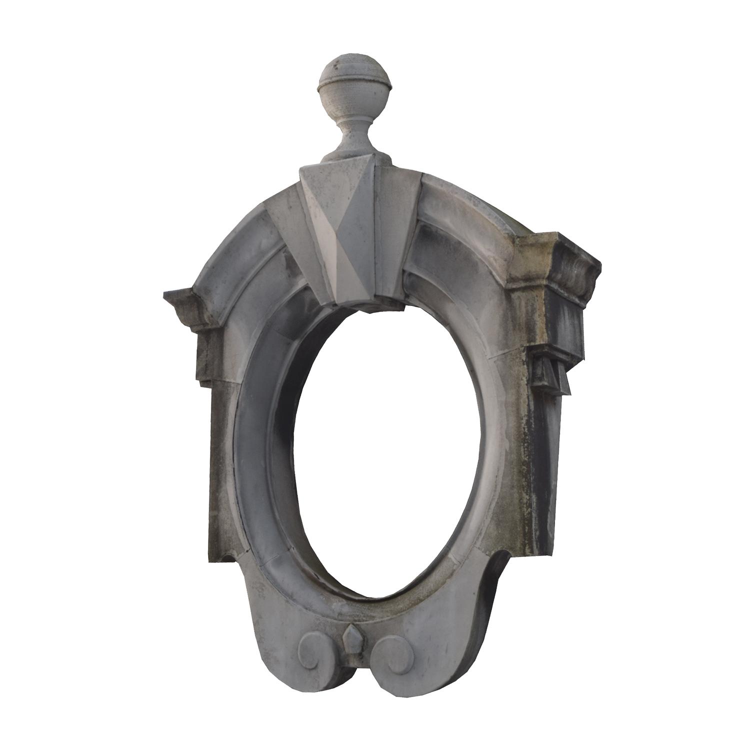 A Zinc Dormer Window Surround 40" W x 12" D x 50" H — France, Circa 1880