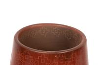 Carved Red and Sienna Pottery Vase, 1998