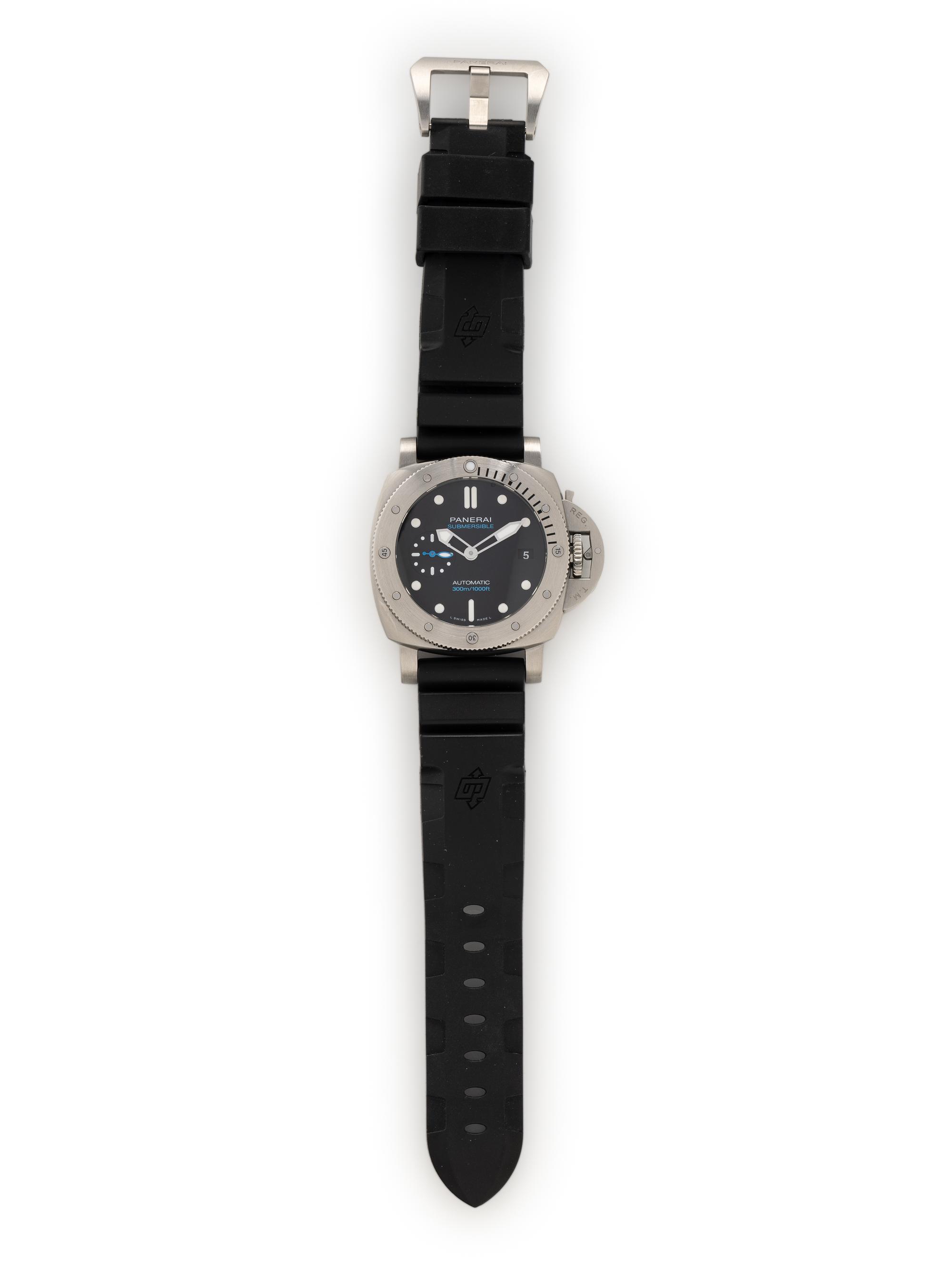 PANERAI, REF. PAM00973 STAINLESS STEEL 'SUBMERSIBLE' WATCH, BOX & PAPERS