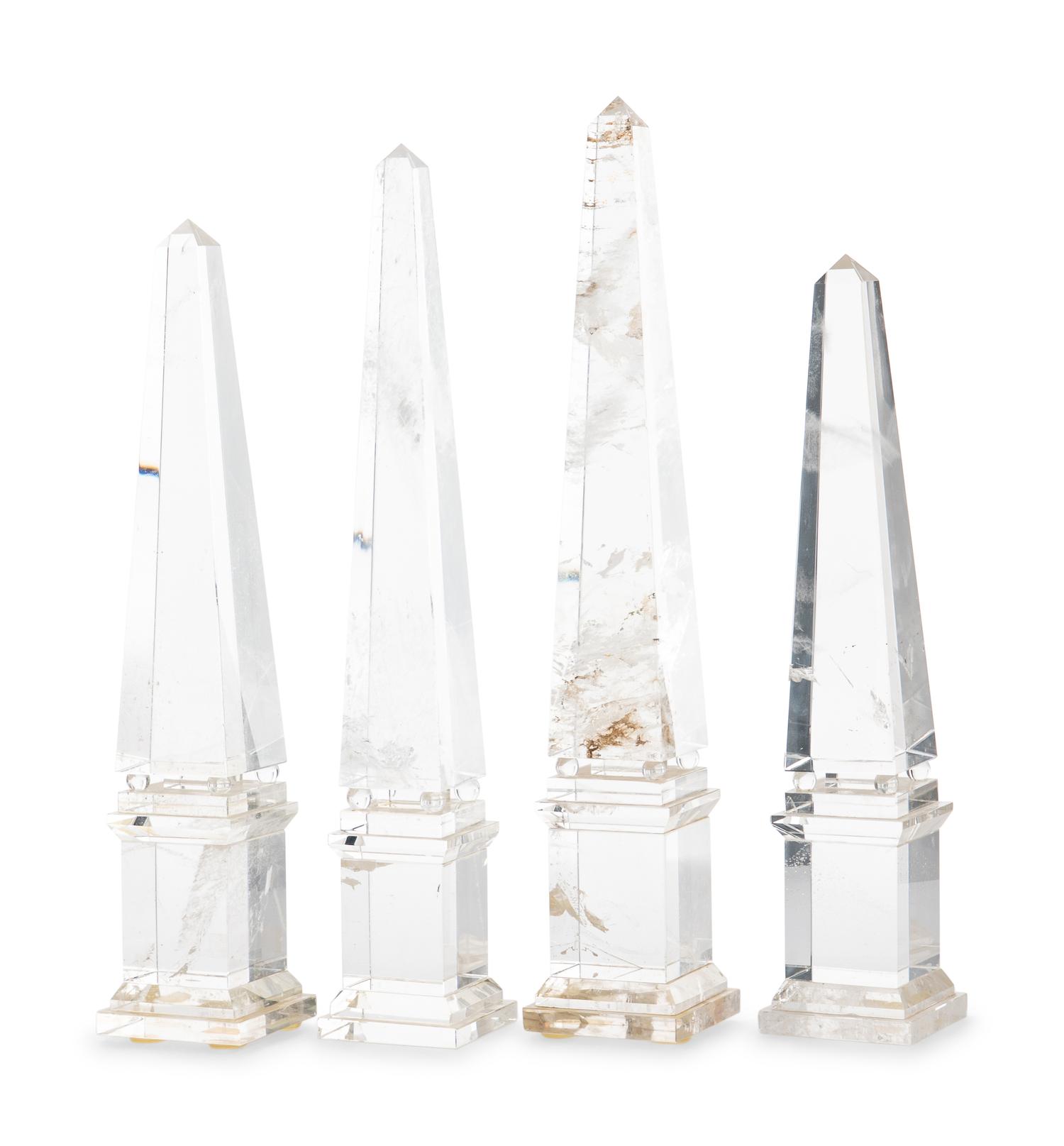A Set of Four Rock Crystal Obelisks