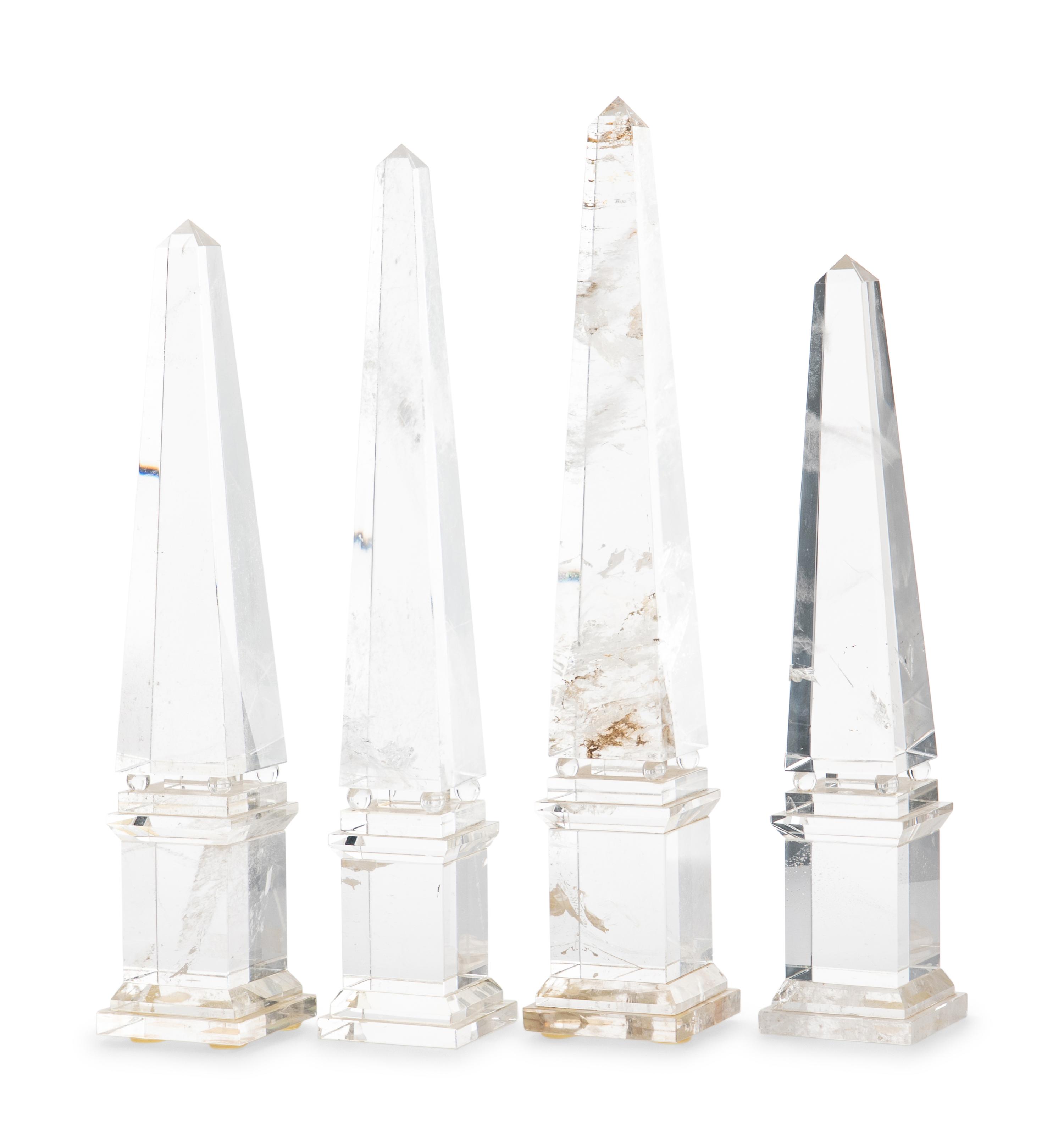 A Set of Four Rock Crystal Obelisks