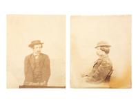 Abraham Lincoln [LINCOLN, ABRAHAM (1809-1865)]. [GARDNER, Alexander (1821-1882), photographer]. Two photographs of Lincoln conspirators Michael O'Laughlen and Thomas Jones. April, 1865.