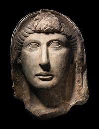 A Roman Marble Portrait Head of a Veiled Woman