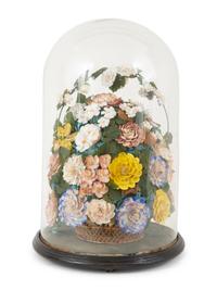 A Victorian Shell Floral Still Life Diorama