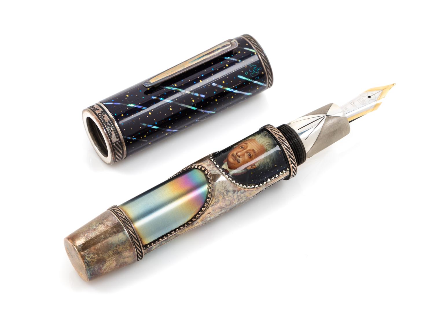 A Krone Albert Einstein Limited Edition Silver Fountain Pen