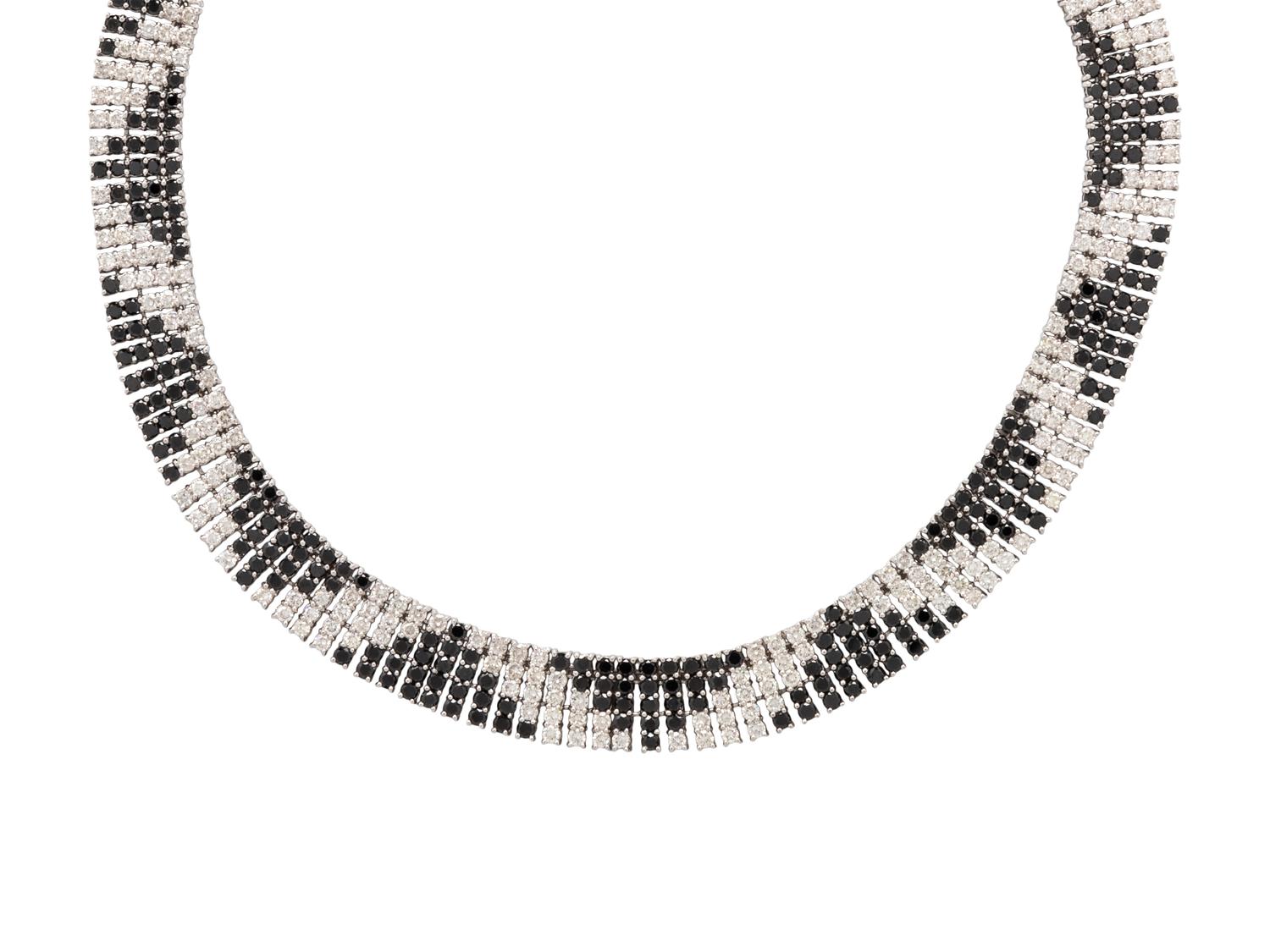 DIAMOND AND BLACK DIAMOND NECKLACE