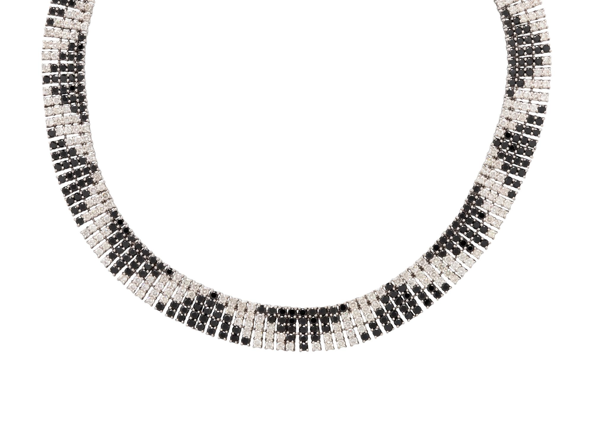 DIAMOND AND BLACK DIAMOND NECKLACE