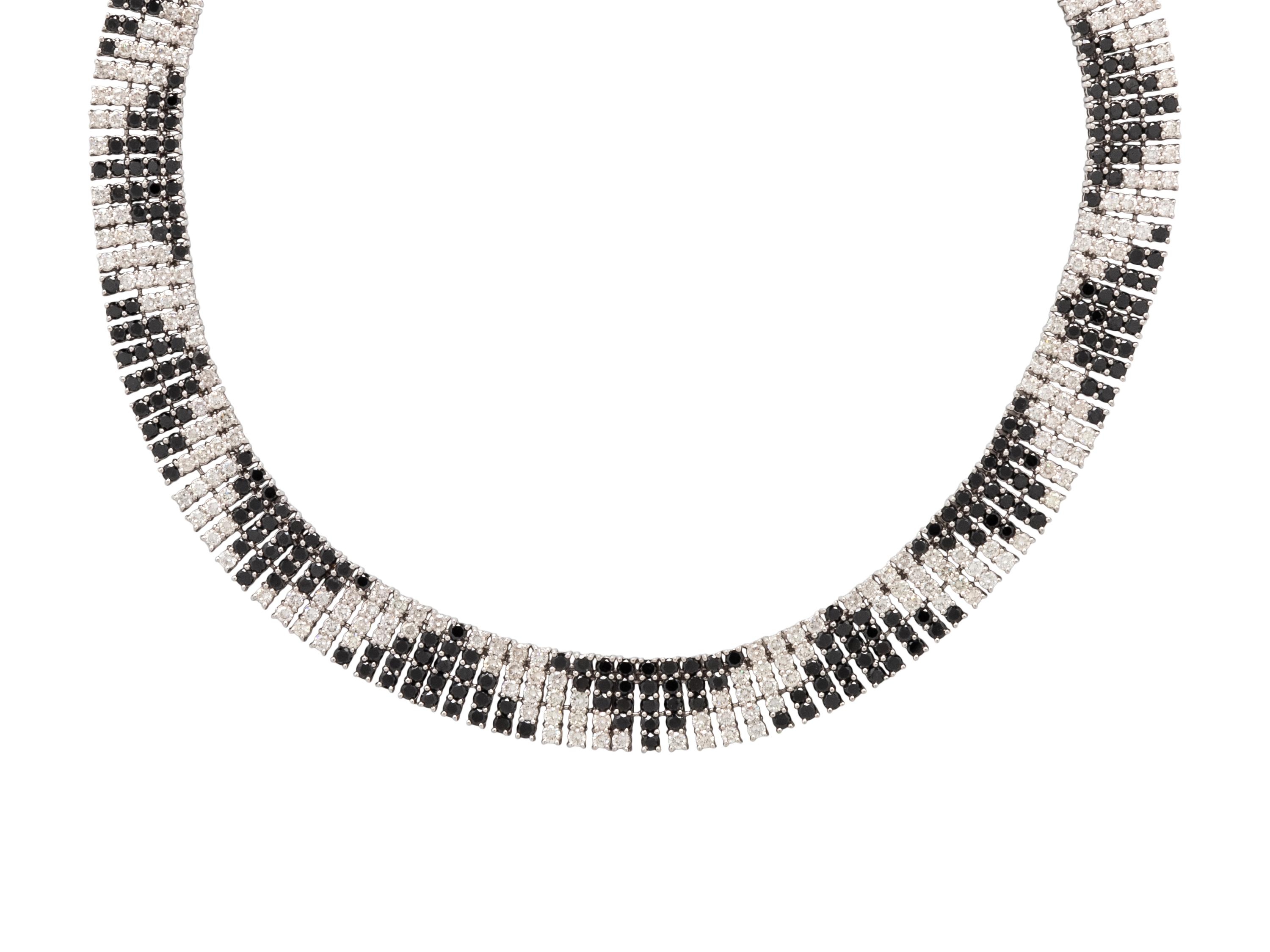 DIAMOND AND BLACK DIAMOND NECKLACE