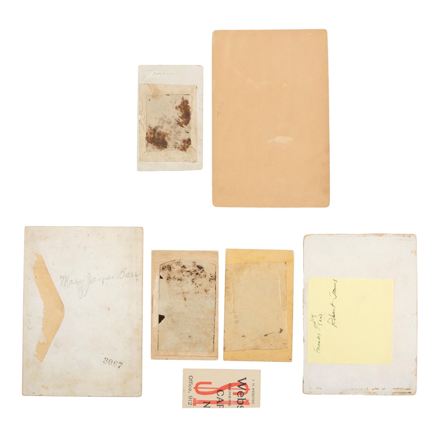Western Outlaws [JAMES, Jesse (1847-1882)]. Collection of photographs of family members of Frank and Jesse James, incl. display featuring cabinet card photographs of their mother Zerelda James.