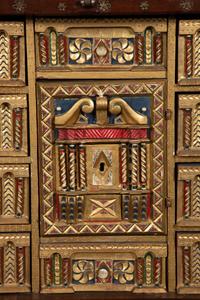 A Spanish Renaissance Style Walnut Vargueno on Later Stand