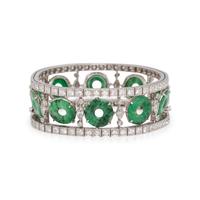 VINTAGE, JADE AND DIAMOND BRACELET
