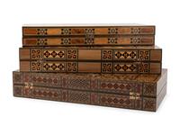 Three Syrian Mosaic Marquetry Game Boards