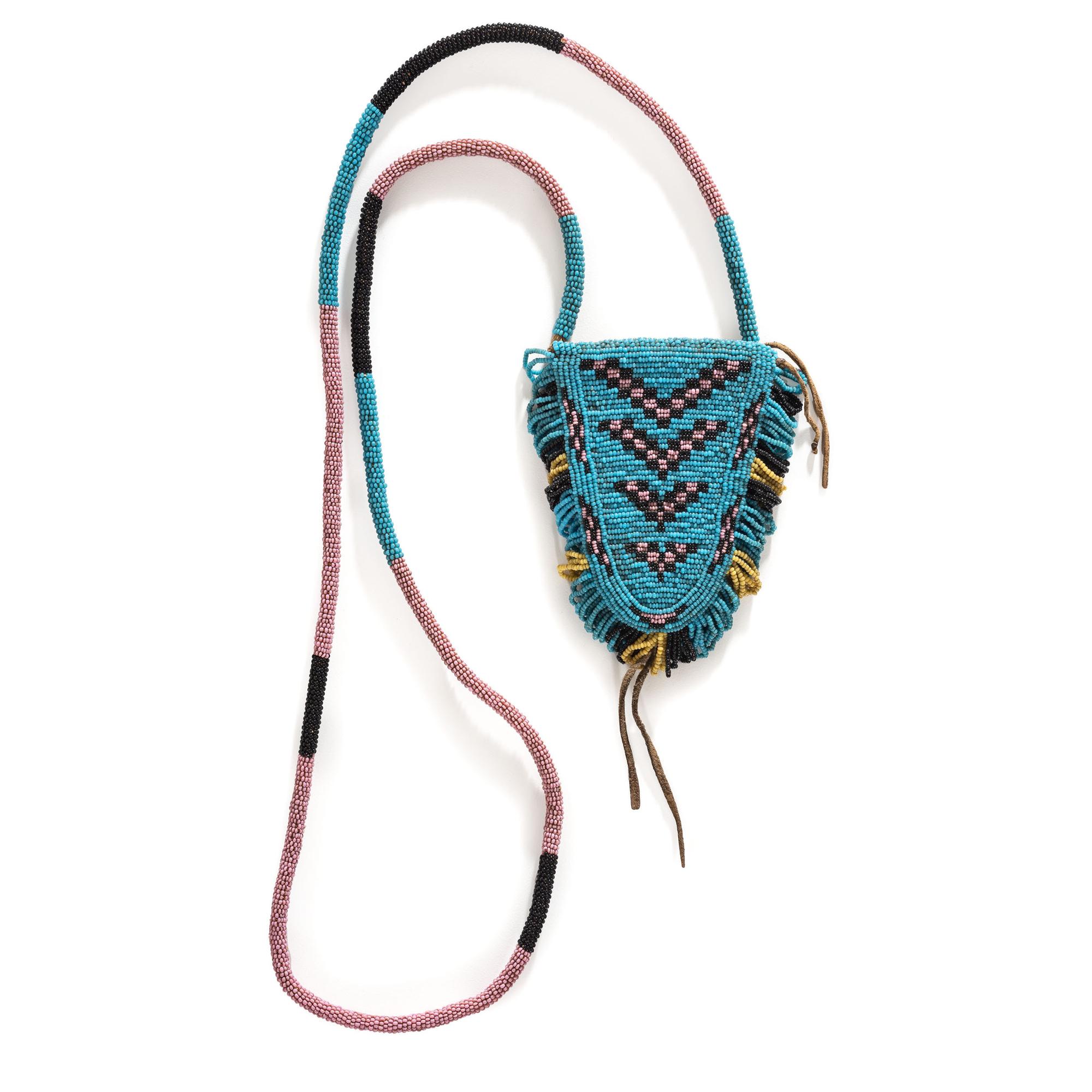 Blackfeet Beaded Hide Tab Pouch