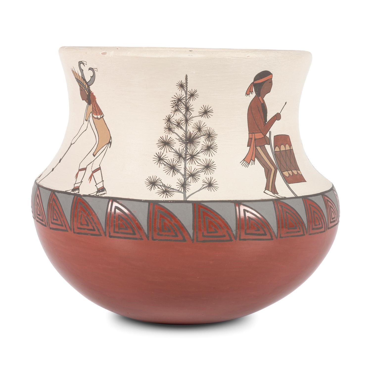 Pottery Jar, with Painted Figures