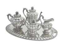 A Mexican Five-Piece Sterling Silver Tea and Coffee Service, Maciel, 20th Century