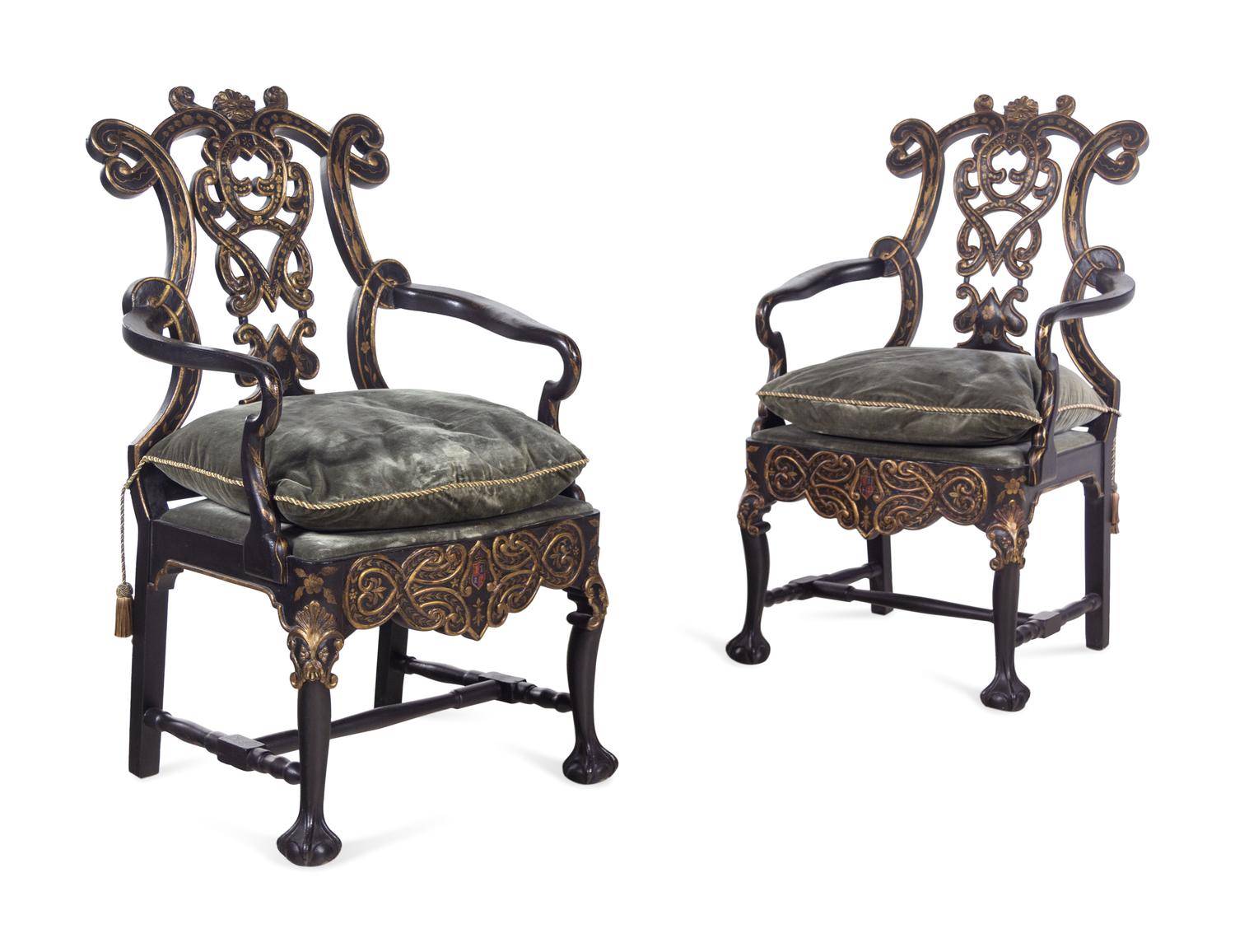 A Pair of Charles Pollock for William Switzer Portuguese Armchairs