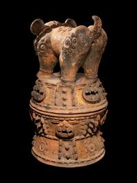 A Maya Red-Ware Jaguar Incensario
