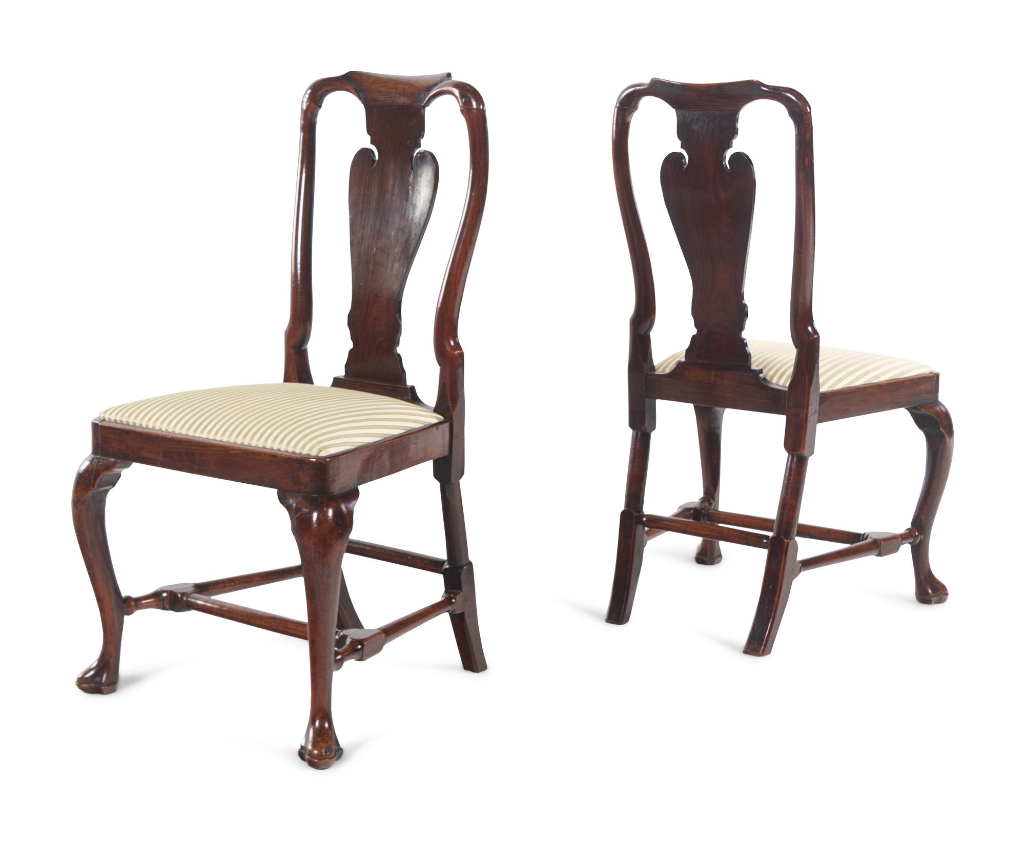 A Pair of George II Style Walnut Side Chairs
