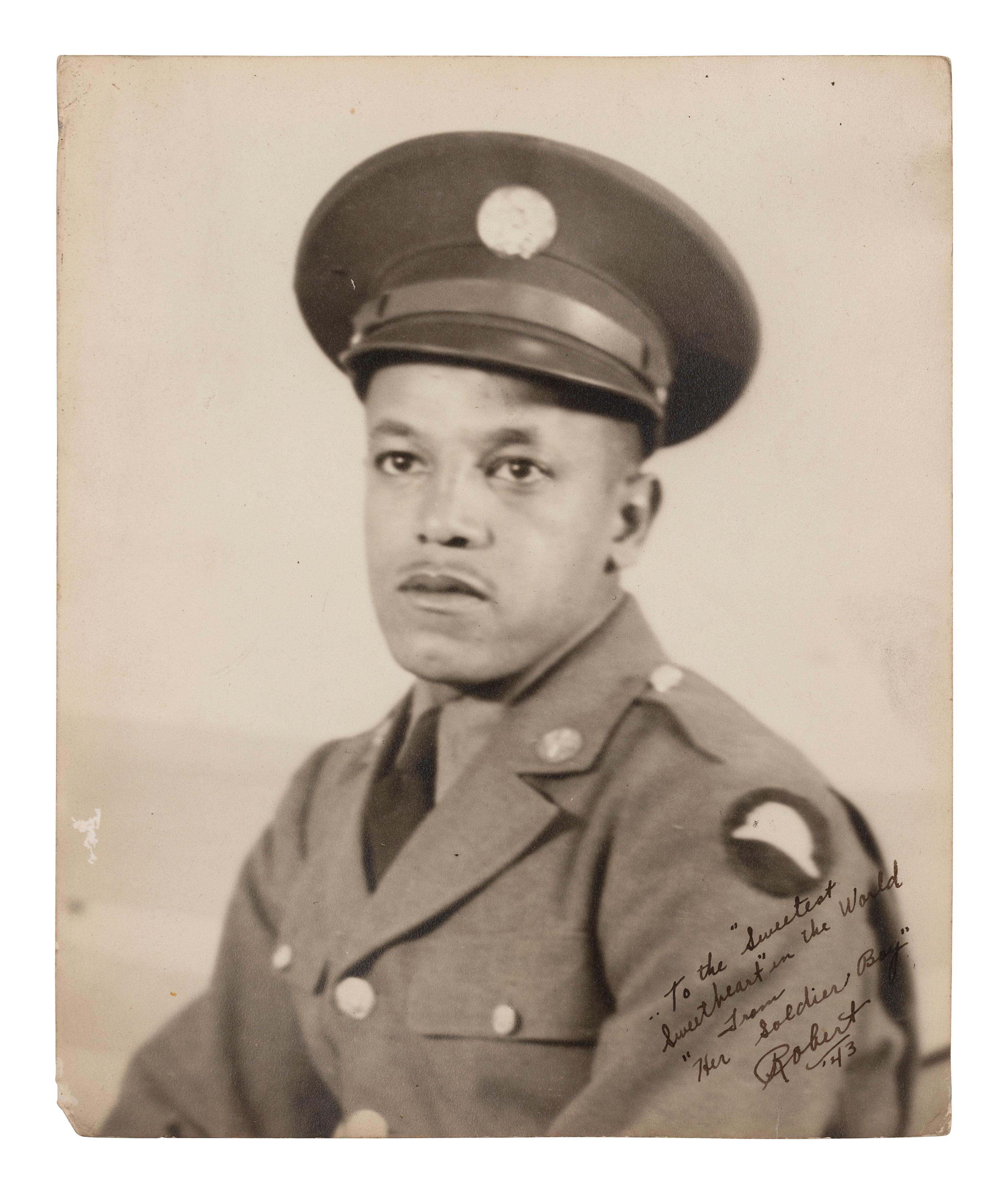[AFRICAN AMERICANA]. Photographic archive related to Sgt. Robert L. Blackburn, 93rd Signal Company, 93rd Infantry Division, of Cleveland, Ohio.