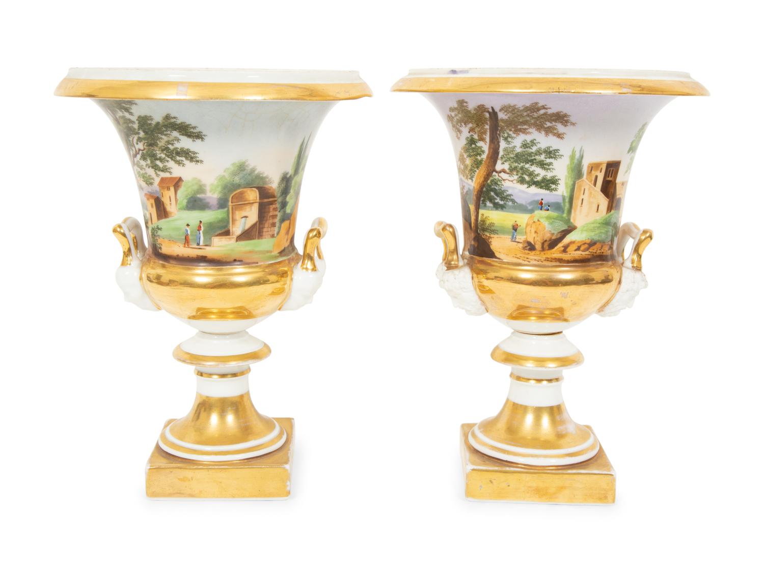 A Pair of Paris Porcelain Urns