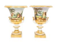 A Pair of Paris Porcelain Urns